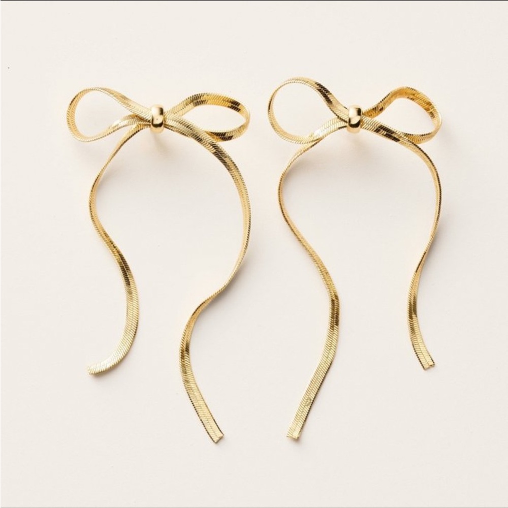 Bow linear drop stud earrings Kate spade New York x target gold